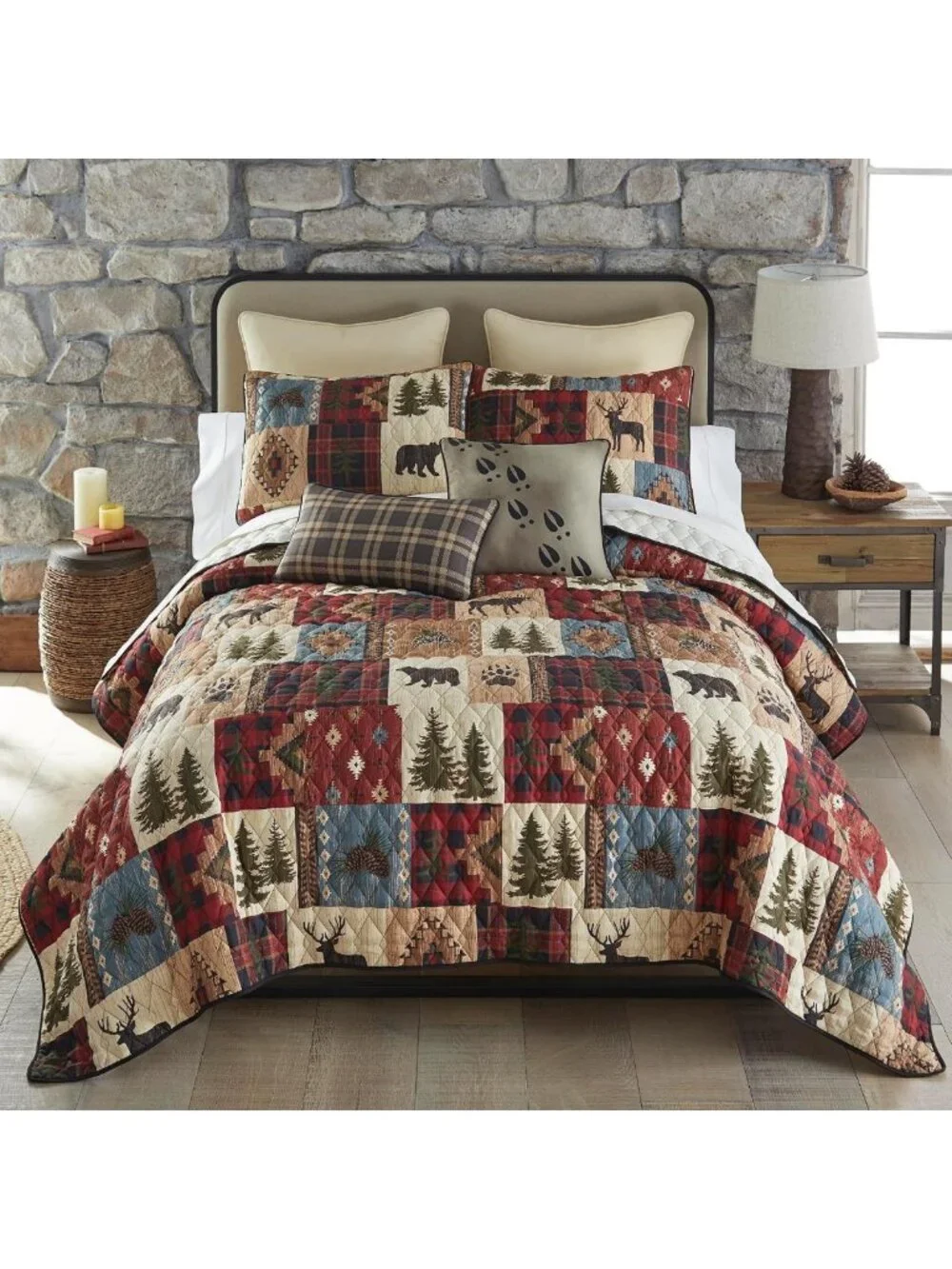 Woodland Patch Twin Quilt Set - Cozy 68x90 Bedding, Perfect for Home Decor
